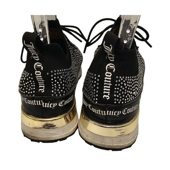 JUICY COUTURE Sneakers Womens Size 10 Bellamy Black Rhinestone Shoes Walking - Picture 8 of 12
